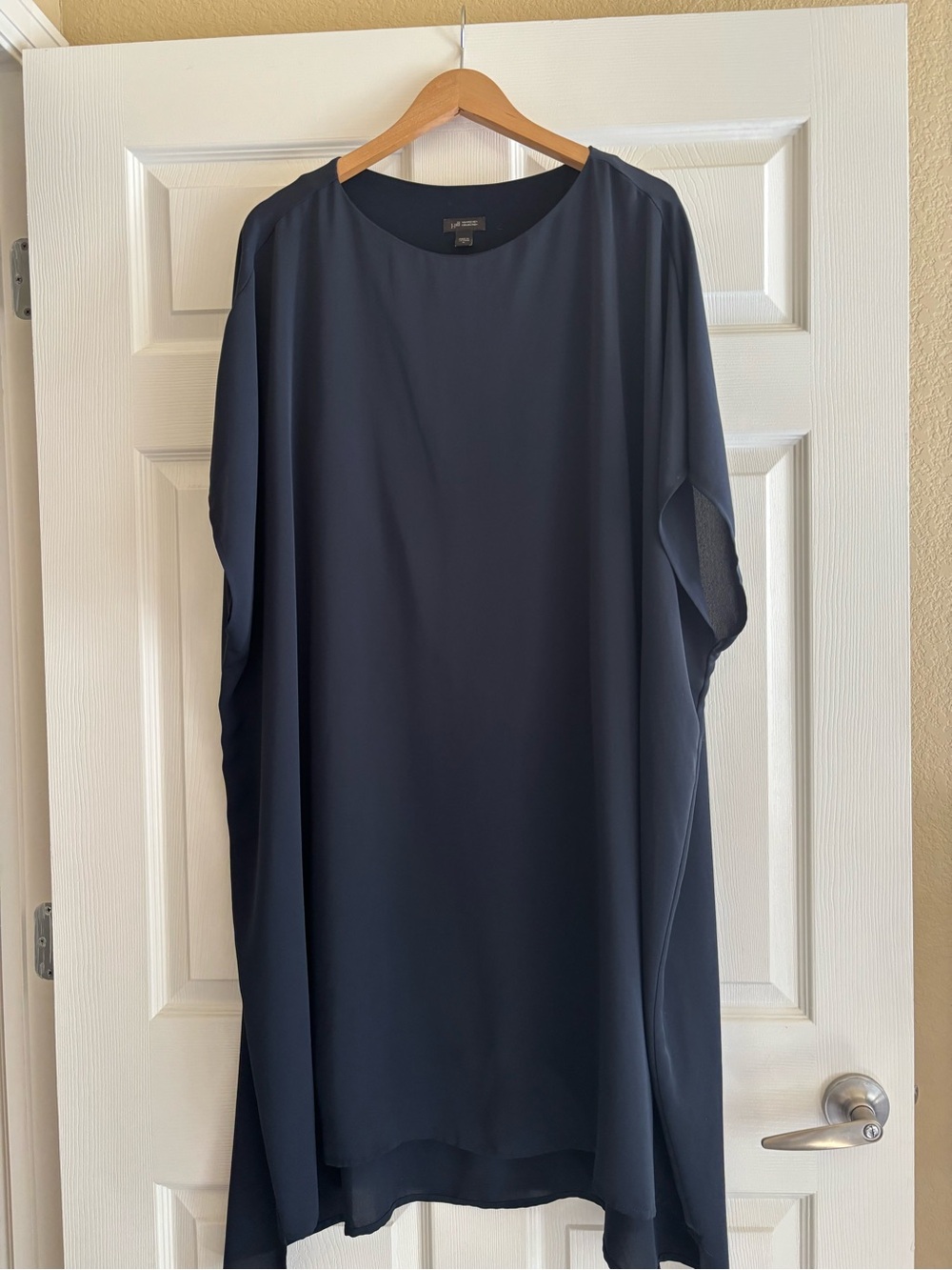 J-Jill Weaver Collection Women's Navy Blue Drapey Dress - Size Medium